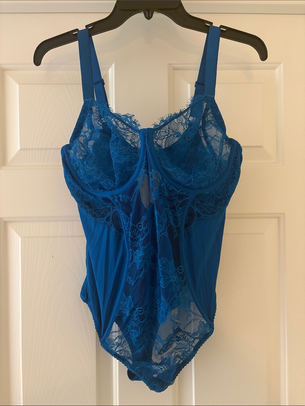 Victoria's Secret Blue Lace Underwire Bodysuit